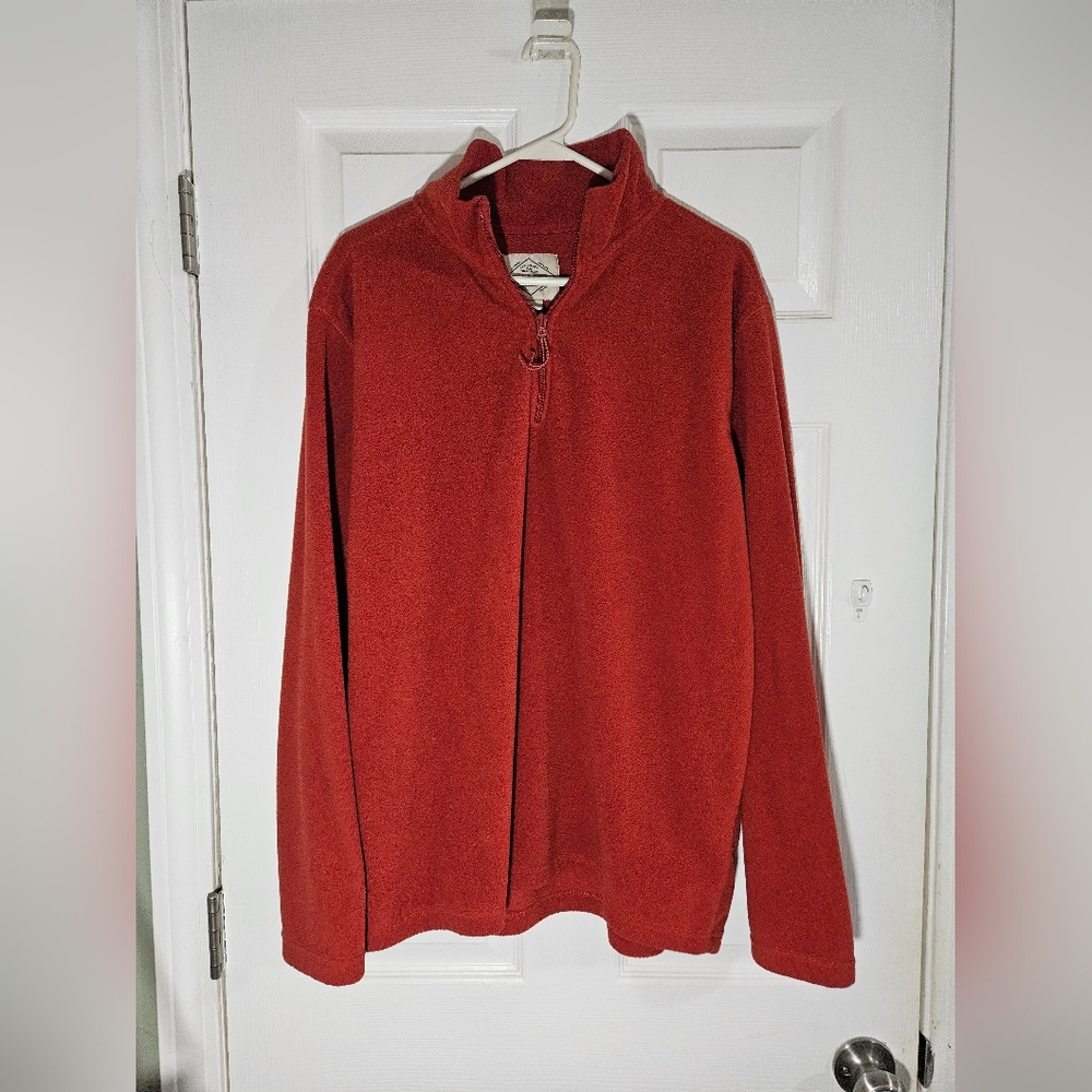 St. John's Bay Bright Orange/Red Quarter Zip Fleece